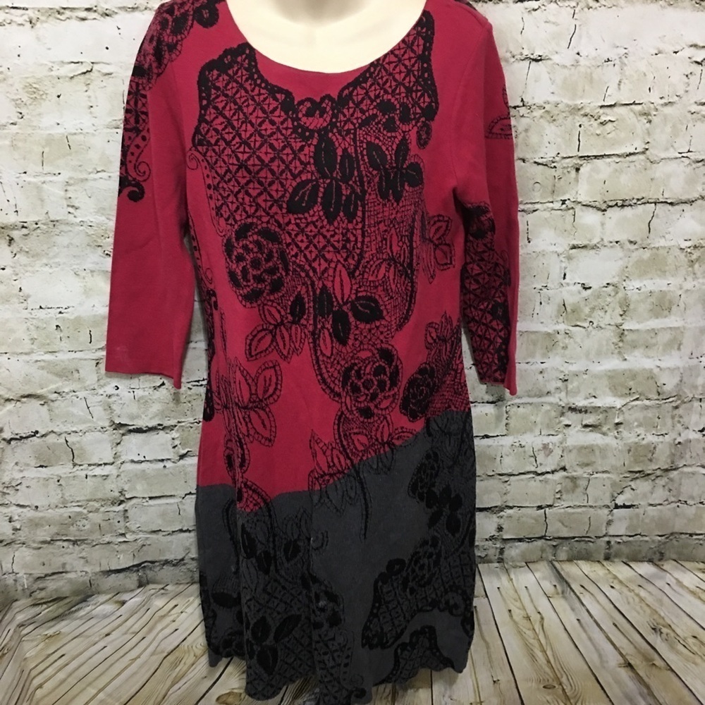 5/$20 Nic + Zoe Floral 3/4 Sweater Dress G23